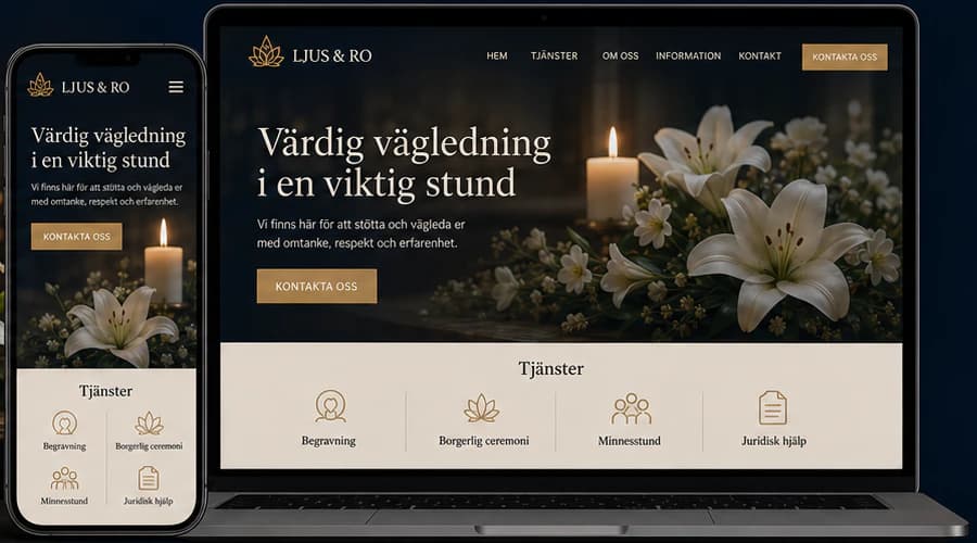 Ljus och Ro start page