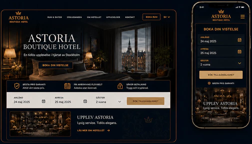 Astoria Boutique Hotel start page