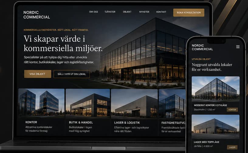 The Nordic Commercial concept website