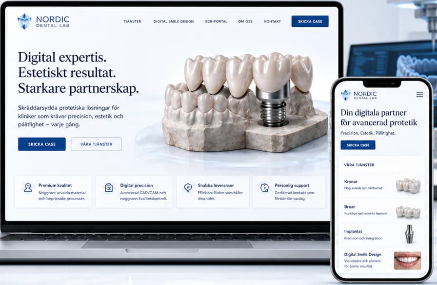 Nordic Dental Lab start page