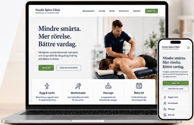 The Nordic Spine Clinic concept website