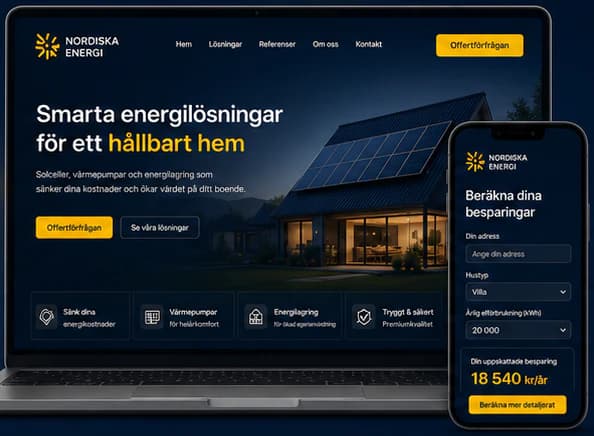Nordiska Energi start page